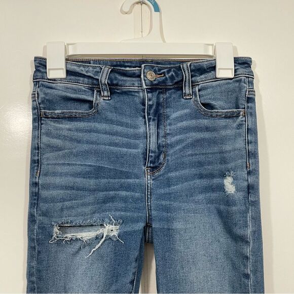 American Eagle Super High Waisted Distressed Skinny Jeans - Picture 3 of 6